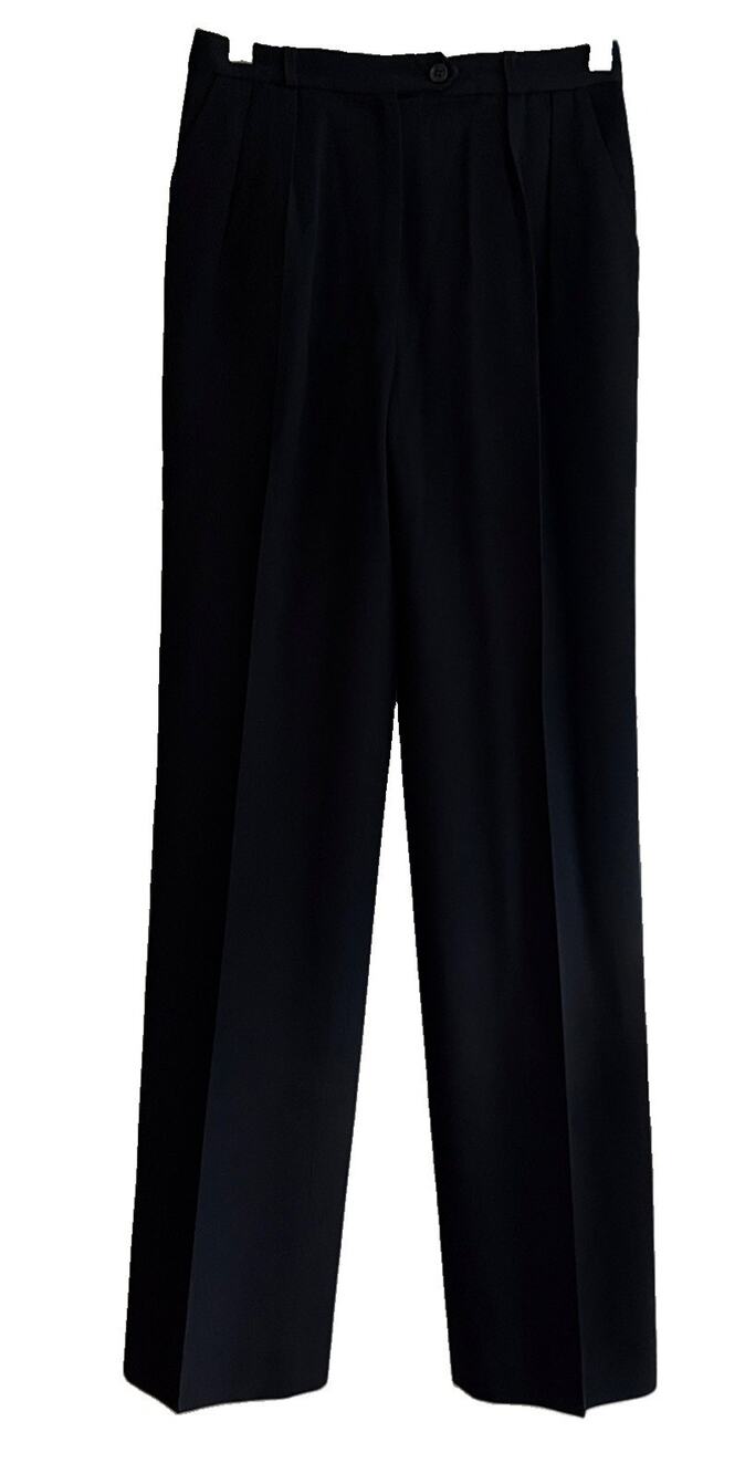 Vintage 90s Harve Benard Black 100% Wool High Rise Pleated Trousers Pants Sz 6